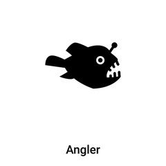 Angler icon vector isolated on white background, logo concept of Angler sign on transparent background, black filled symbol