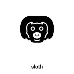 sloth icon vector isolated on white background, logo concept of sloth sign on transparent background, black filled symbol