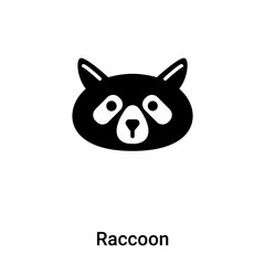 Raccoon icon vector isolated on white background, logo concept of Raccoon sign on transparent background, black filled symbol