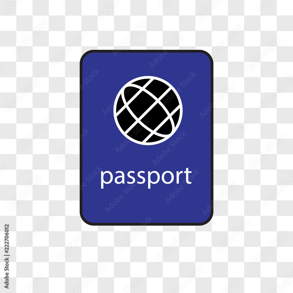 Poster passport icons isolated on transparent background. modern and editable passport icon. simple icon ve
