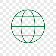 globe icons isolated on transparent background. Modern and editable globe icon. Simple icon vector illustration.