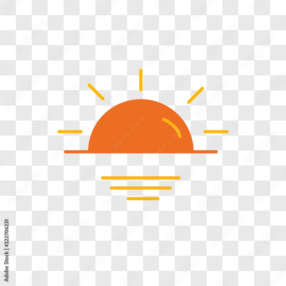 Poster sunset icons isolated on transparent background. modern and editable sunset icon. simple icon vector