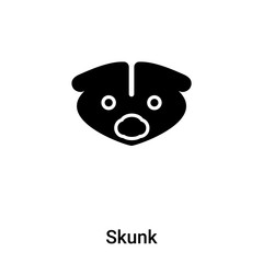 Skunk icon vector isolated on white background, logo concept of Skunk sign on transparent background, black filled symbol
