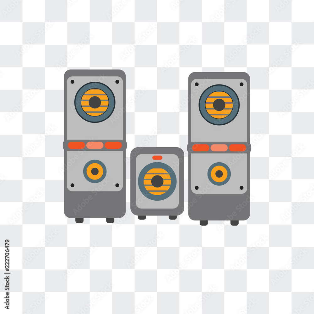 Poster sound box icon isolated on transparent background. modern and editable sound box icon. simple icons 