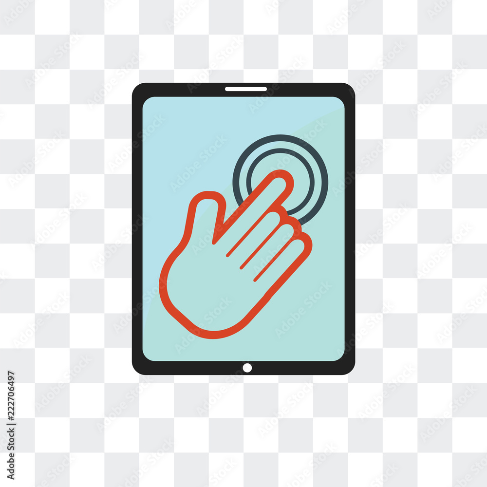 Poster touch screen icon isolated on transparent background. modern and editable touch screen icon. simple 