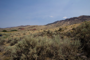 high desert landscape blue sky