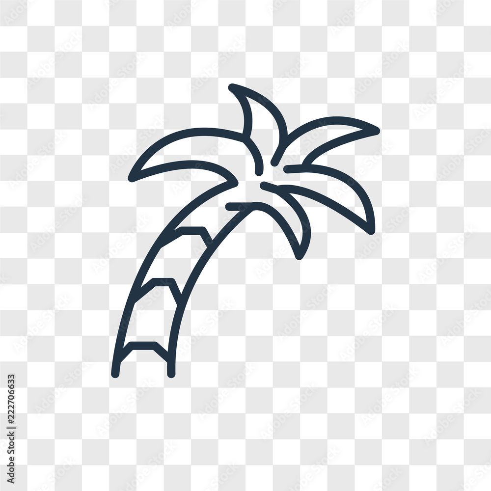 Poster palm tree icons isolated on transparent background. modern and editable palm tree icon. simple icon 
