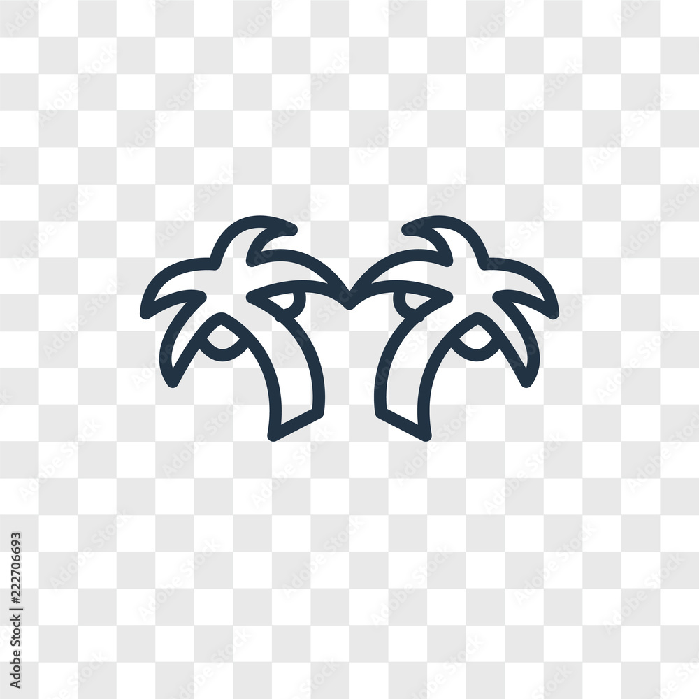 Poster palm tree icons isolated on transparent background. modern and editable palm tree icon. simple icon 
