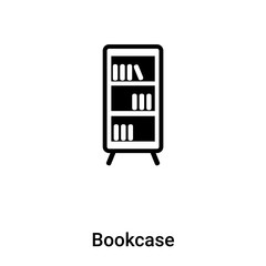Bookcase icon vector isolated on white background, logo concept of Bookcase sign on transparent background, black filled symbol