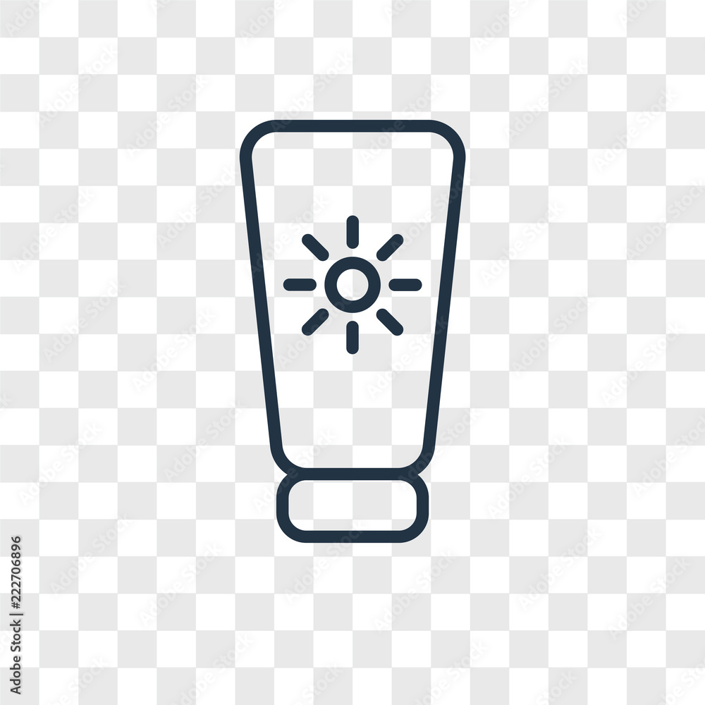 Poster sunblock icons isolated on transparent background. modern and editable sunblock icon. simple icon ve
