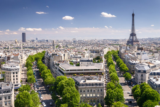 View on Paris from Arc de Triomphe, Paris, France