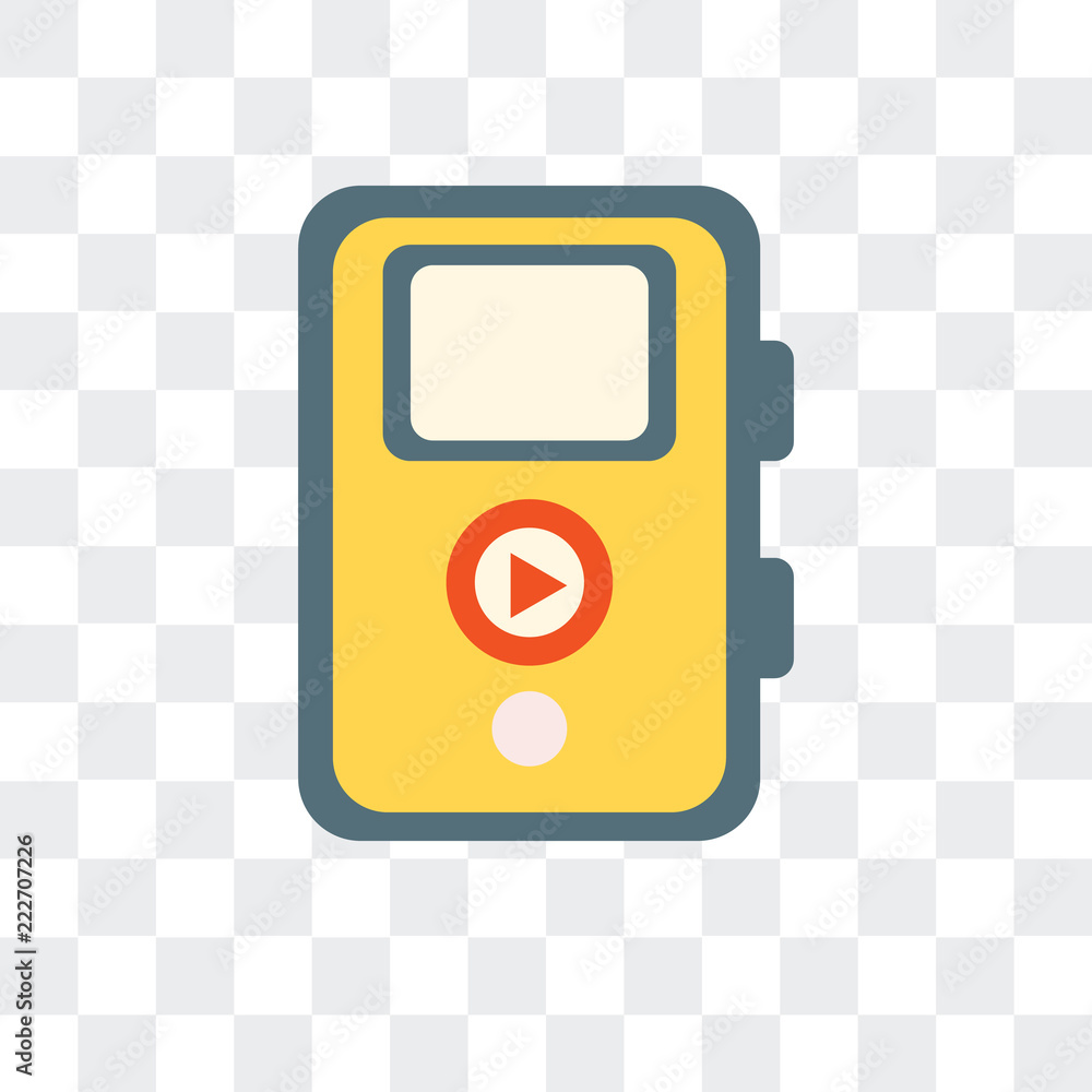 Poster music player icon isolated on transparent background. modern and editable music player icon. simple 