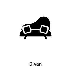 Divan icon vector isolated on white background, logo concept of Divan sign on transparent background, black filled symbol