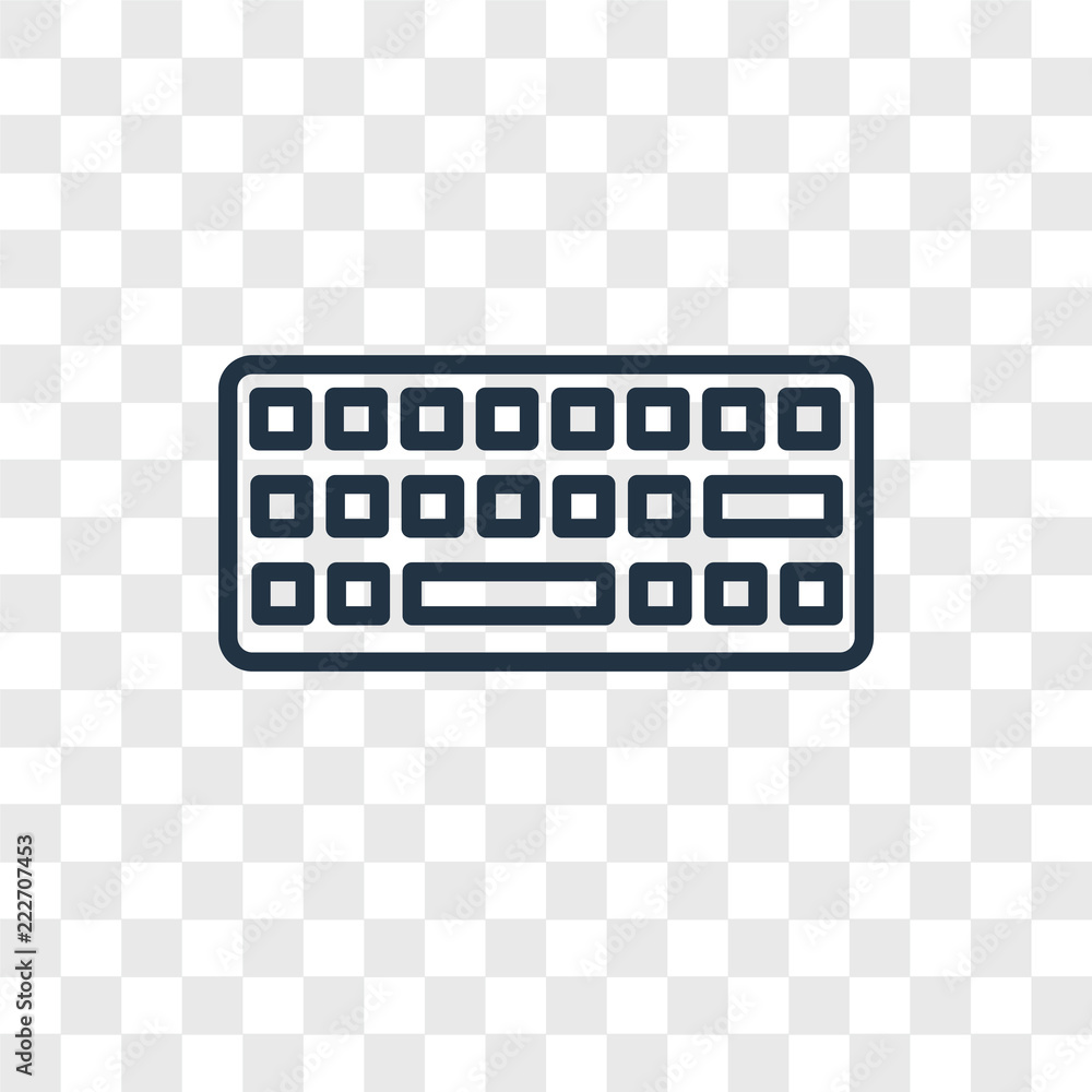 Poster keyboard icons isolated on transparent background. modern and editable keyboard icon. simple icon ve