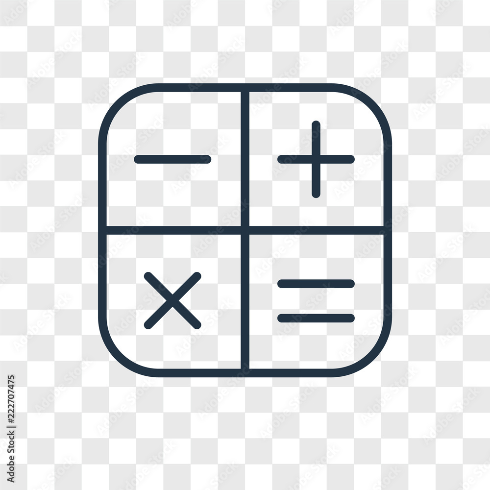 Poster calculator icons isolated on transparent background. modern and editable calculator icon. simple ico