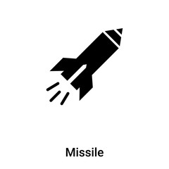 Missile icon vector isolated on white background, logo concept of Missile sign on transparent background, black filled symbol