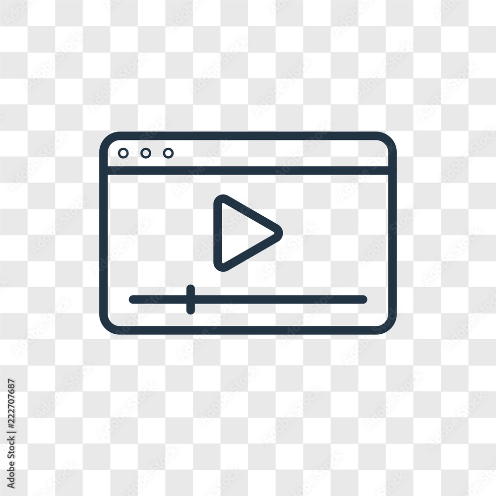 Poster video player icons isolated on transparent background. modern and editable video player icon. simple