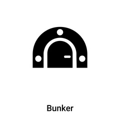 Bunker icon vector isolated on white background, logo concept of Bunker sign on transparent background, black filled symbol