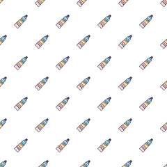 Seamless pattern with hand drawn bottles and tubes