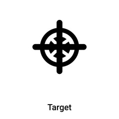 Target icon vector isolated on white background, logo concept of Target sign on transparent background, black filled symbol