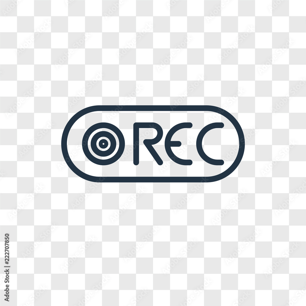 Poster record icons isolated on transparent background. modern and editable record icon. simple icon vector