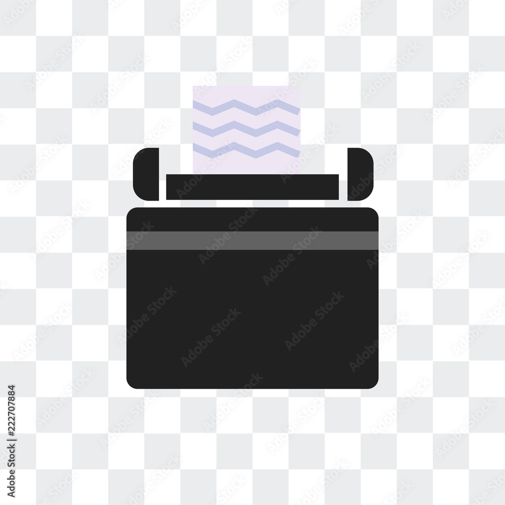Poster typewriter icon isolated on transparent background. modern and editable typewriter icon. simple icon