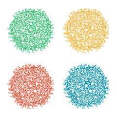 Set of Floral circles. Vector set. Use for ecology nature design.