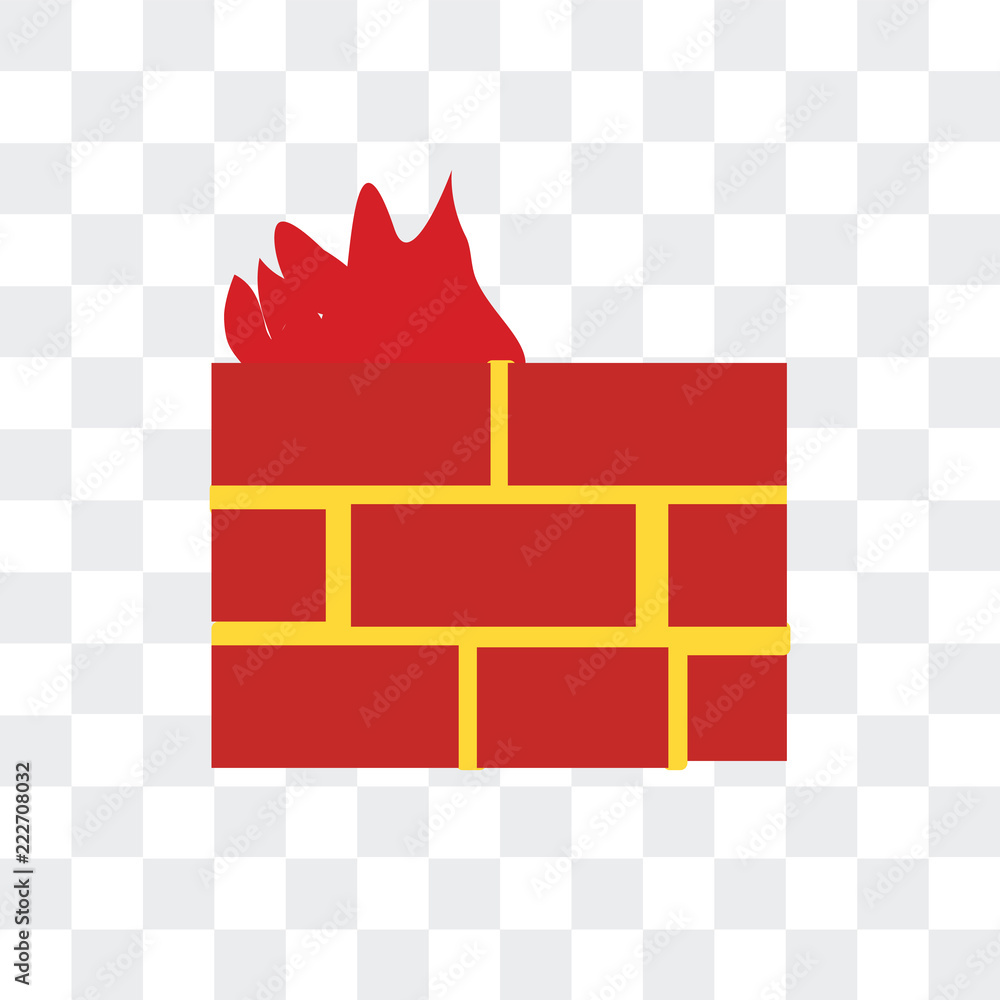 Poster firewall icon isolated on transparent background. modern and editable firewall icon. simple icons ve
