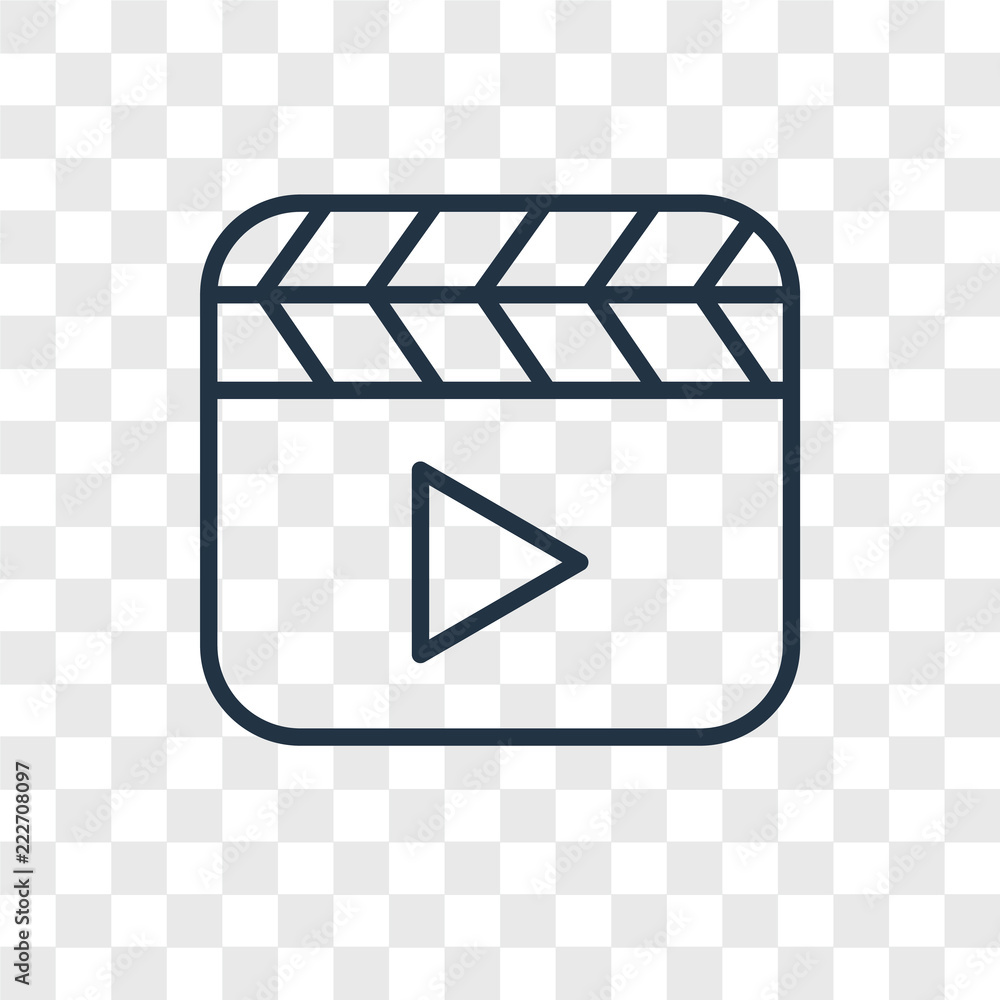 Poster video player icons isolated on transparent background. modern and editable video player icon. simple