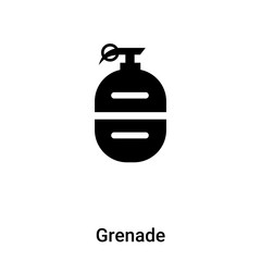 Grenade icon vector isolated on white background, logo concept of Grenade sign on transparent background, black filled symbol