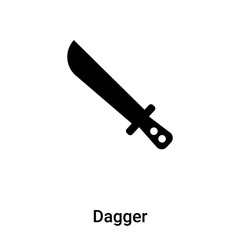 Dagger icon vector isolated on white background, logo concept of Dagger sign on transparent background, black filled symbol