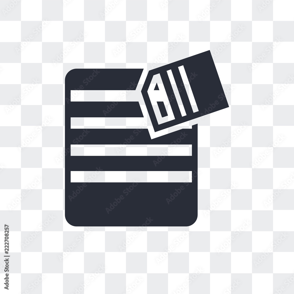 Aufkleber eraser icon isolated on transparent background. modern and editable eraser icon. simple icons vector