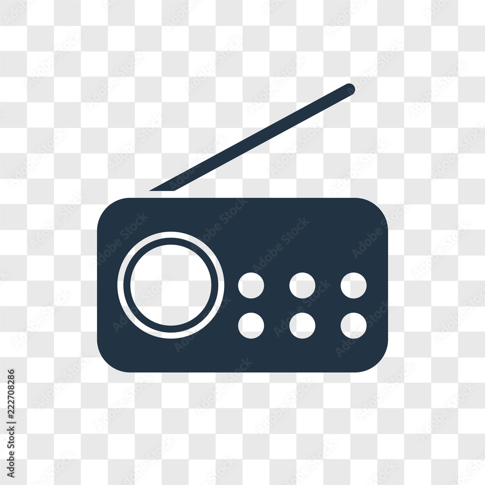 Poster radio icons isolated on transparent background. modern and editable radio icon. simple icon vector i