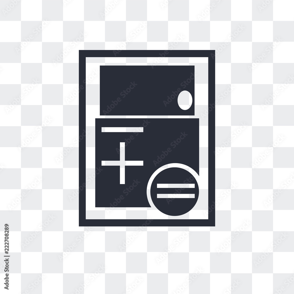 Poster calculator icon isolated on transparent background. modern and editable calculator icon. simple icon