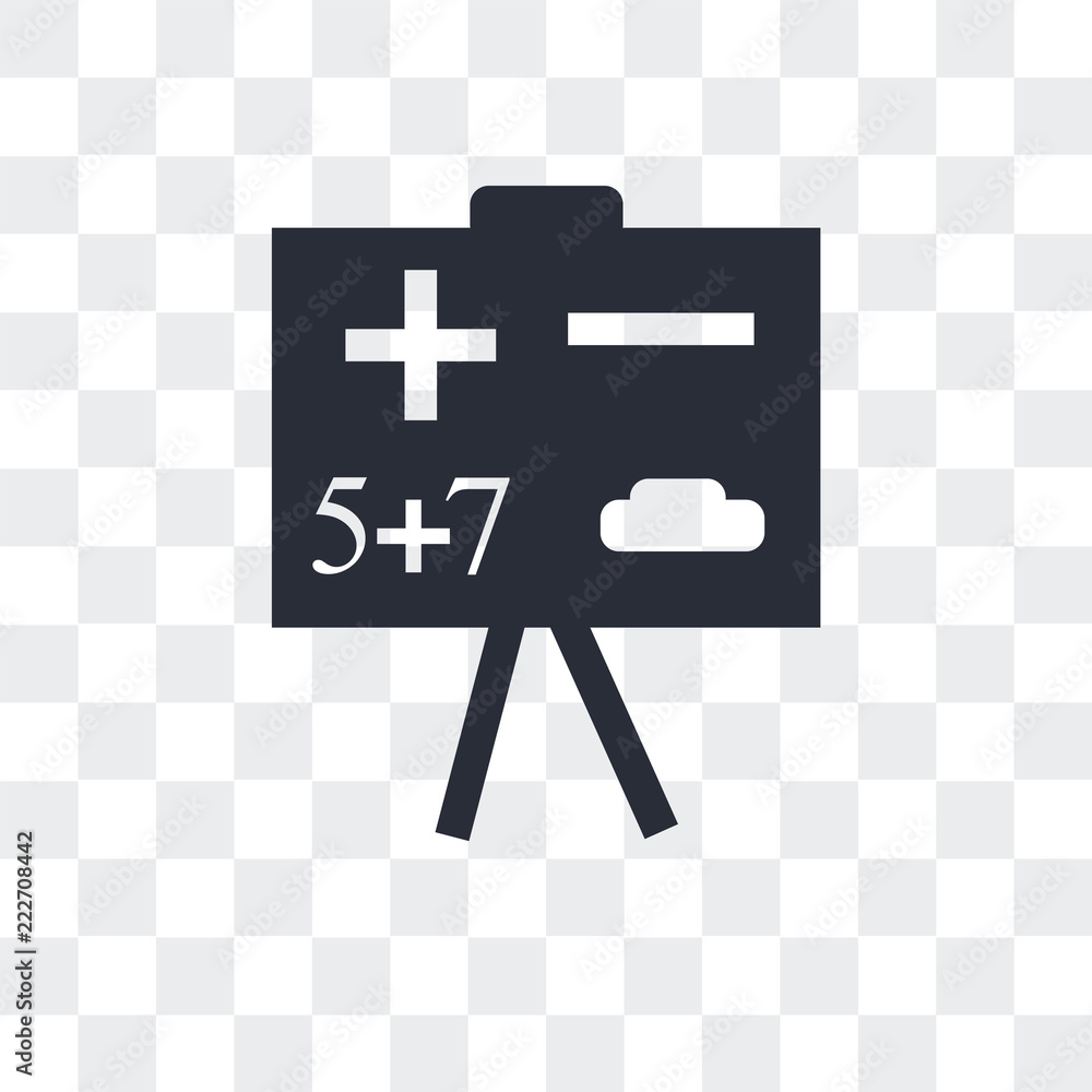 Poster math class icon isolated on transparent background. modern and editable math class icon. simple icon