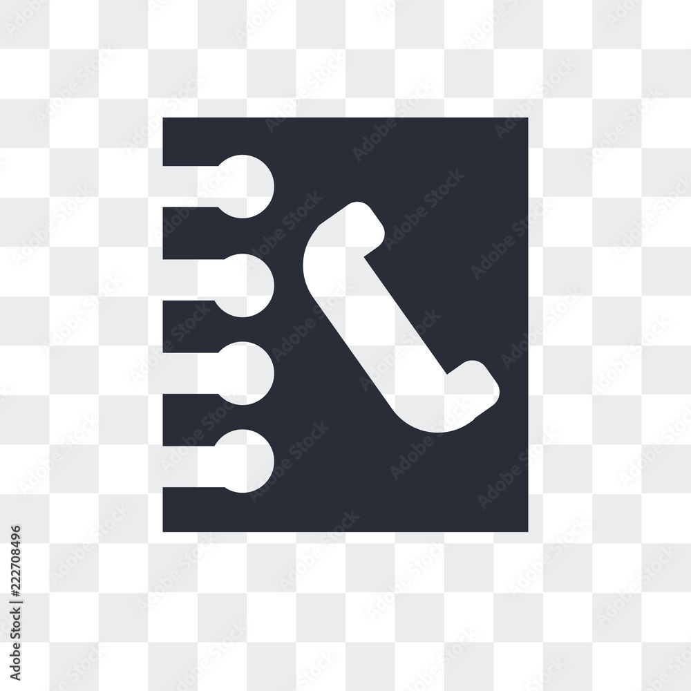 Poster contact notebook icon isolated on transparent background. modern and editable contact notebook icon.