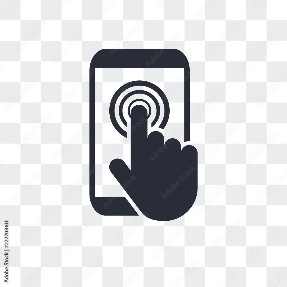 Poster touch screen icon isolated on transparent background. modern and editable touch screen icon. simple 