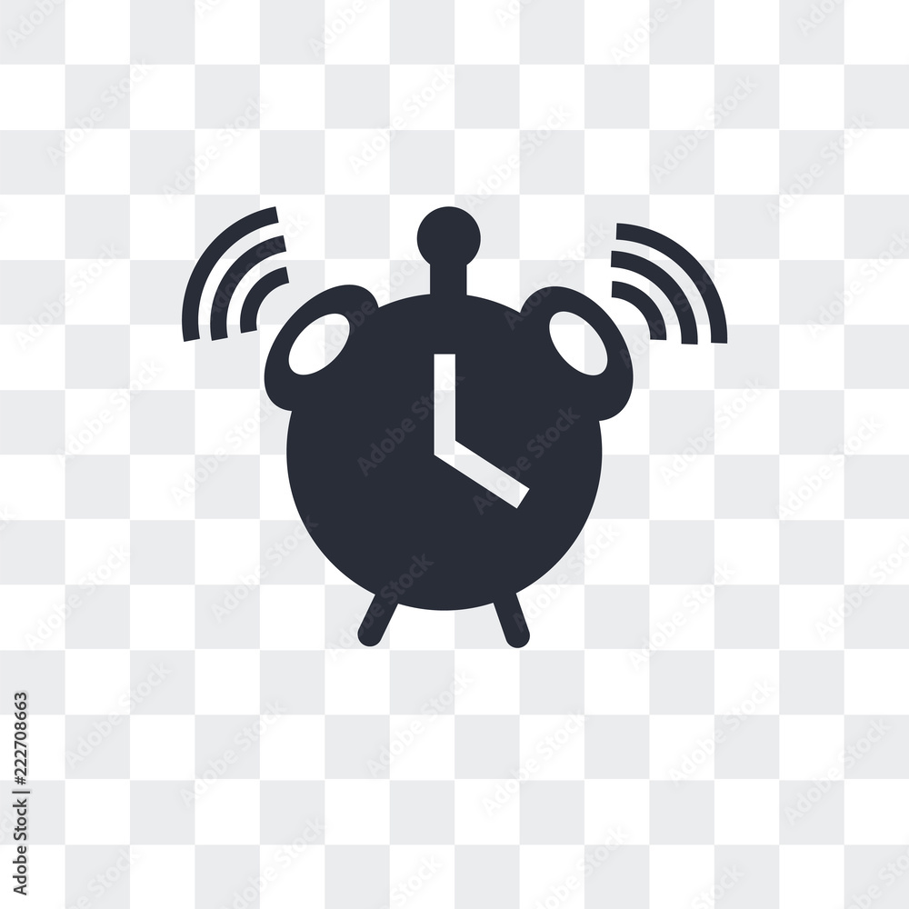 Poster alarm clock icon isolated on transparent background. modern and editable alarm clock icon. simple ic