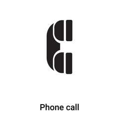 Phone call icon vector isolated on white background, logo concept of Phone call sign on transparent background, black filled symbol