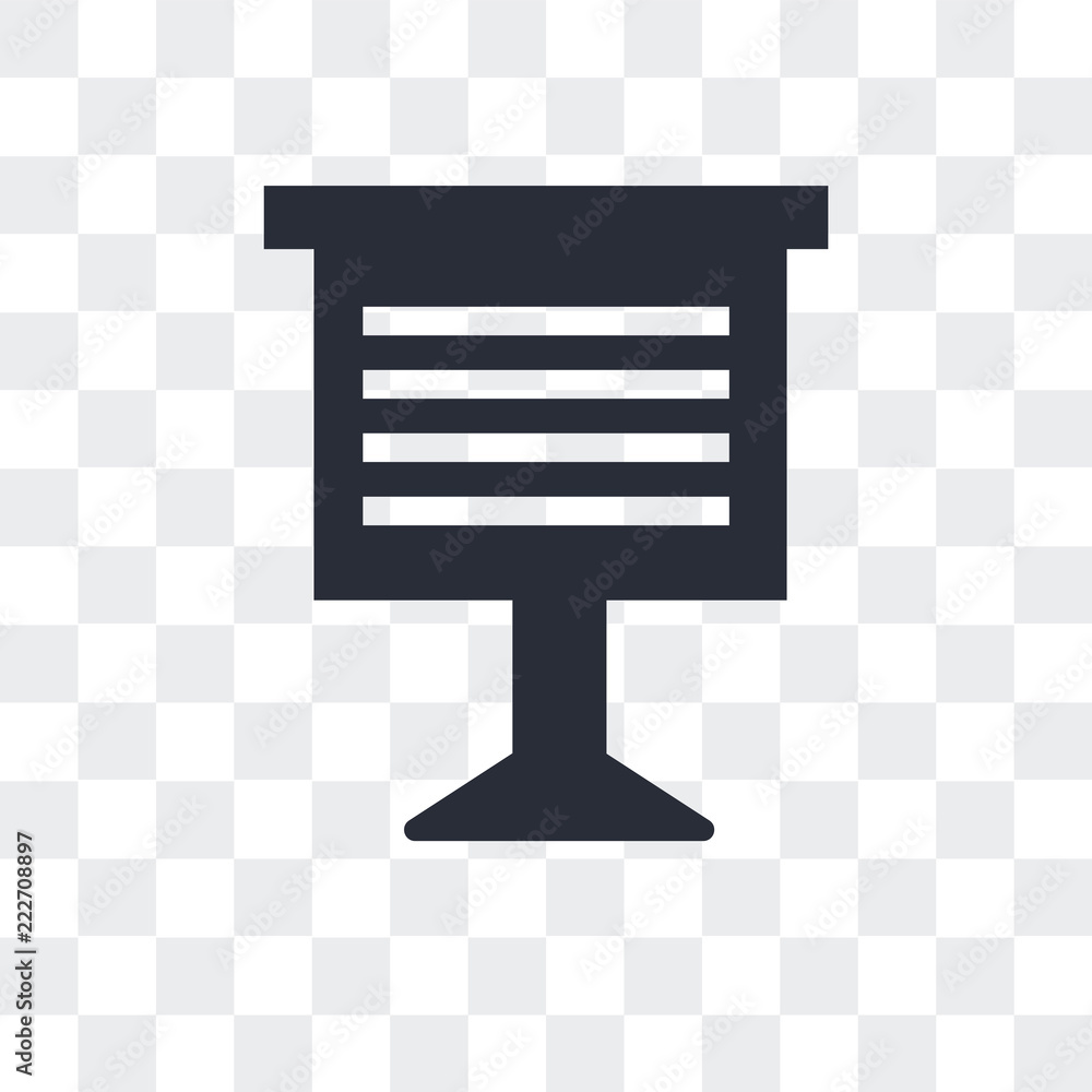 Poster teacher giving lecture icon isolated on transparent background. modern and editable teacher giving l