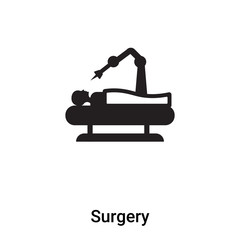Surgery icon vector isolated on white background, logo concept of Surgery sign on transparent background, black filled symbol