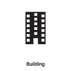 Building icon vector isolated on white background, logo concept of Building sign on transparent background, black filled symbol