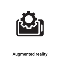 Augmented reality icon vector isolated on white background, logo concept of Augmented reality sign on transparent background, black filled symbol