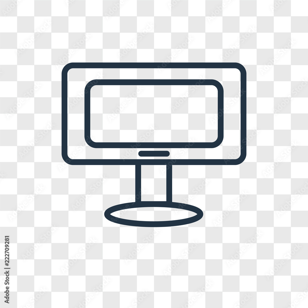 Poster monitor icons isolated on transparent background. modern and editable monitor icon. simple icon vect