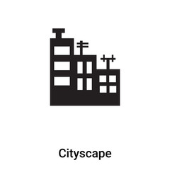 Cityscape icon vector isolated on white background, logo concept of Cityscape sign on transparent background, black filled symbol