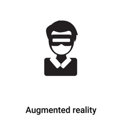 Augmented reality icon vector isolated on white background, logo concept of Augmented reality sign on transparent background, black filled symbol