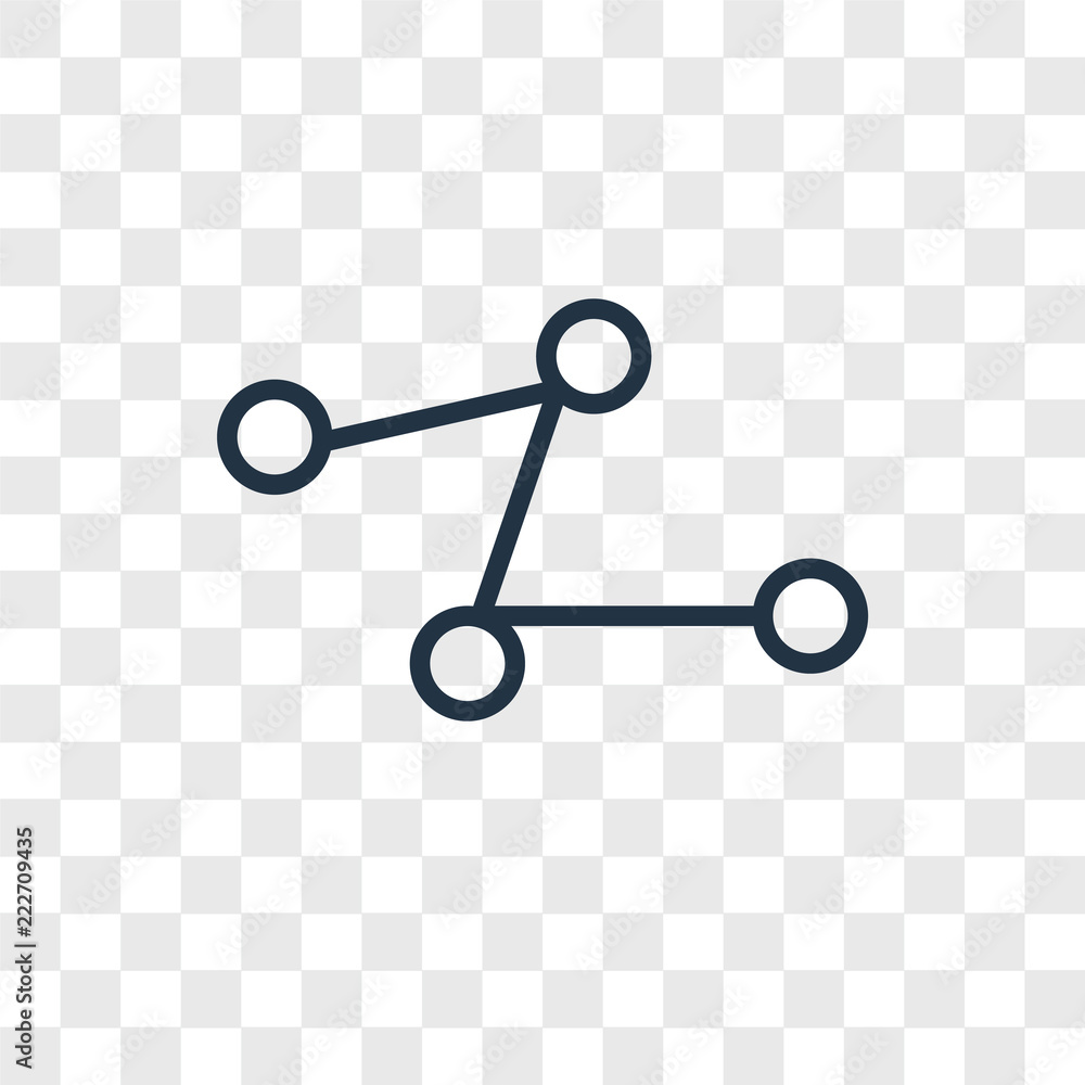 Poster line chart vector icon isolated on transparent background, line chart logo design