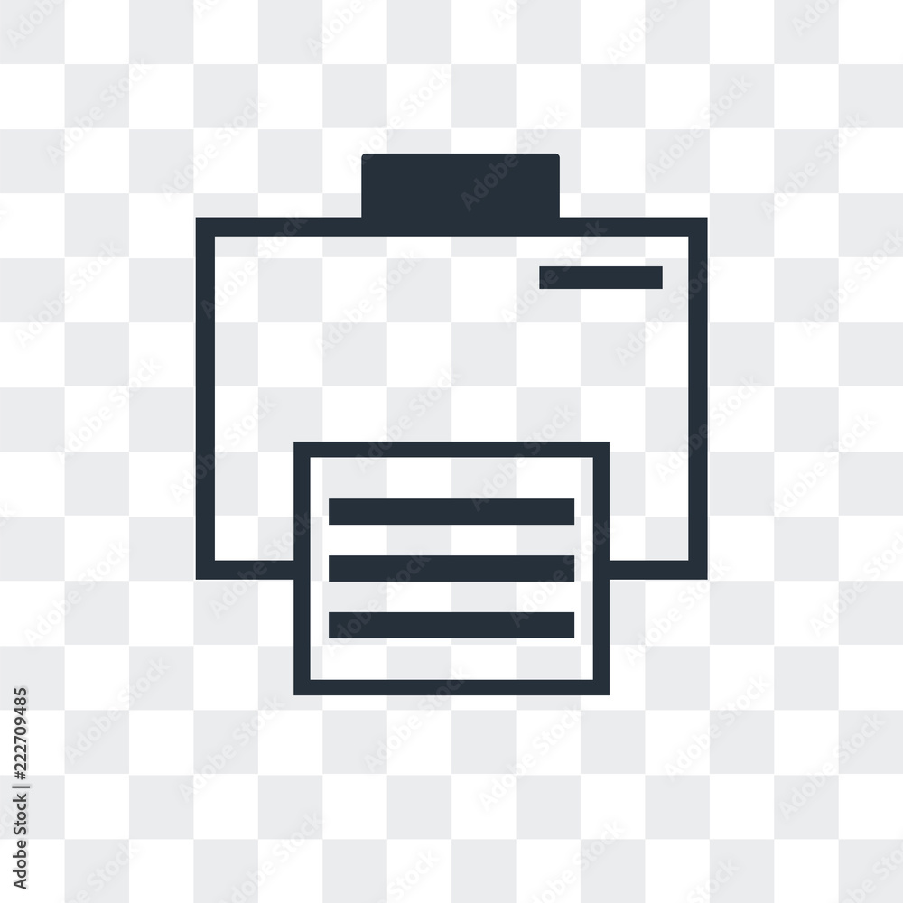 Poster electronic print machine icon isolated on transparent background. modern and editable electronic pri