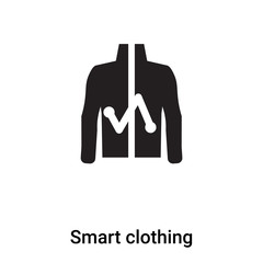 Smart clothing icon vector isolated on white background, logo concept of Smart clothing sign on transparent background, black filled symbol
