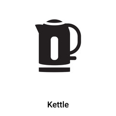 Kettle icon vector isolated on white background, logo concept of Kettle sign on transparent background, black filled symbol